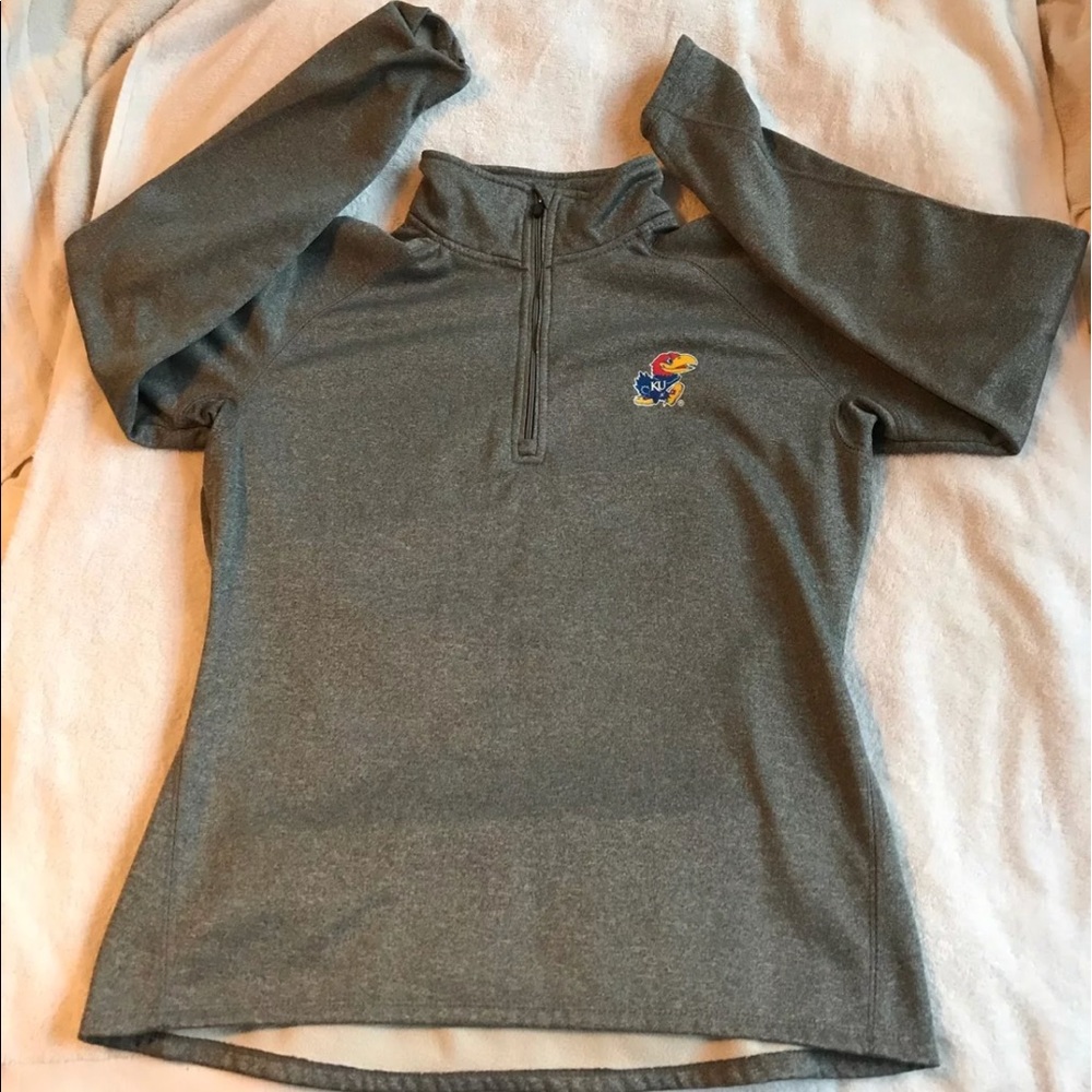 Gray KU Quarter Zip